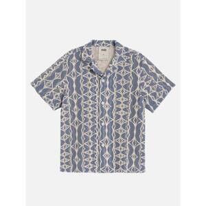 NEW OAS men's arko cuba shirt in dust blue/off-white
